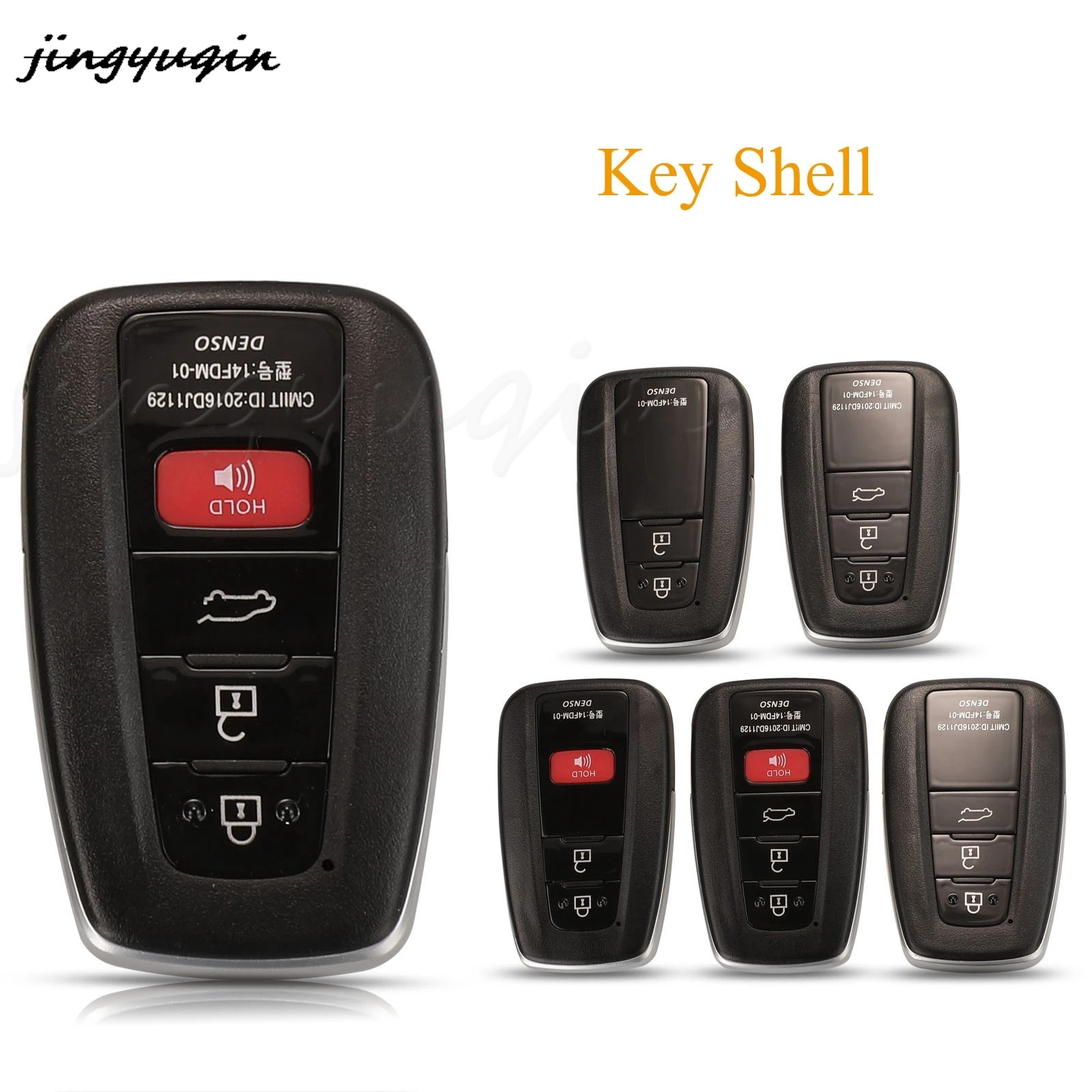 

jingyuqin 5pcs/lot 2/3/4 Buttons Replacement Remote Car Key Shell Case Fob For Toyota RAV4 Camr C-HR 2018 2019