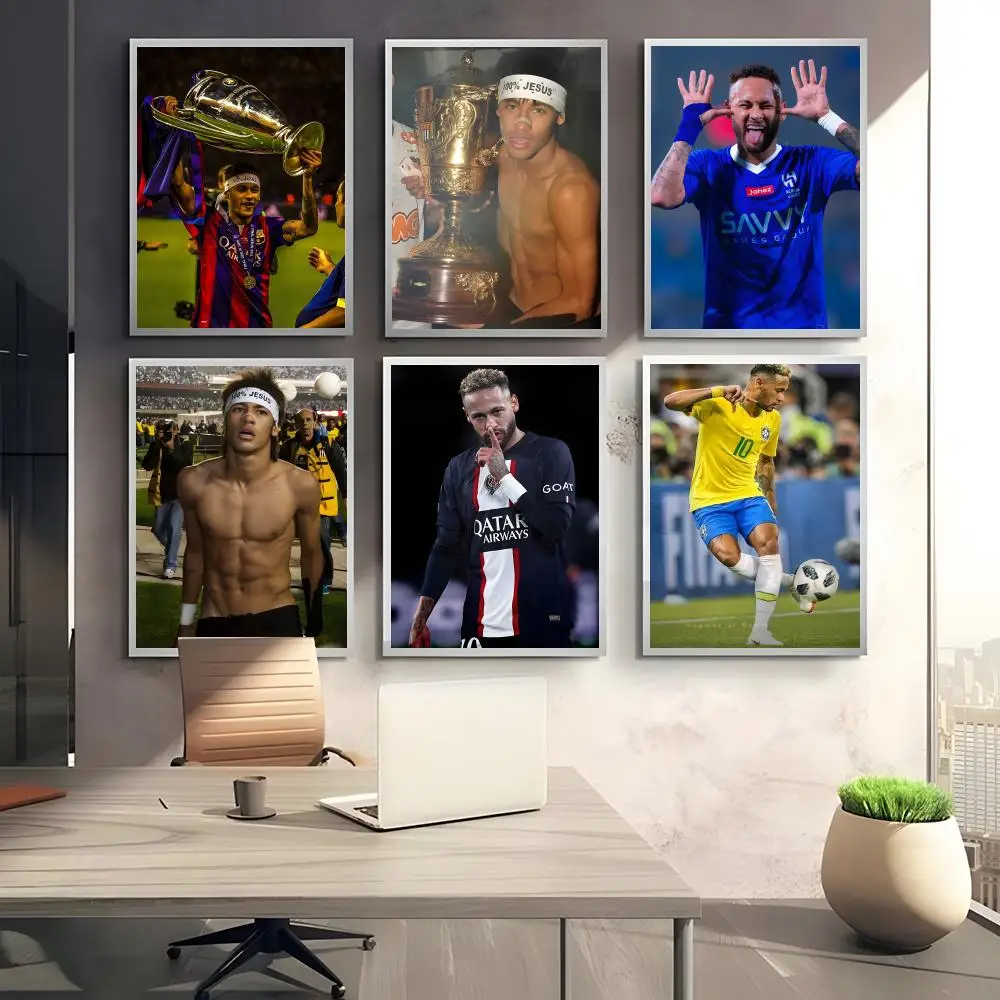 Neymar Jr Pop star Poster HD art sticky wall waterproof home bedroom bar aesthetic decoration