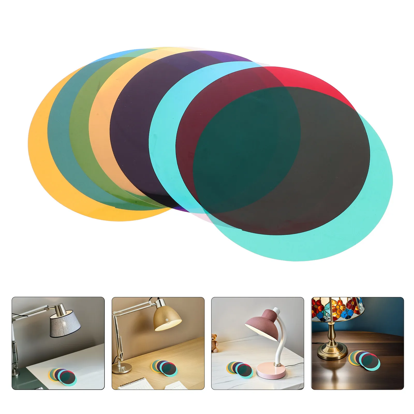 Colored Light Gel Filters 20 Pack Diffuser Sheets Color Changing Film for Office Bedroom Lighting