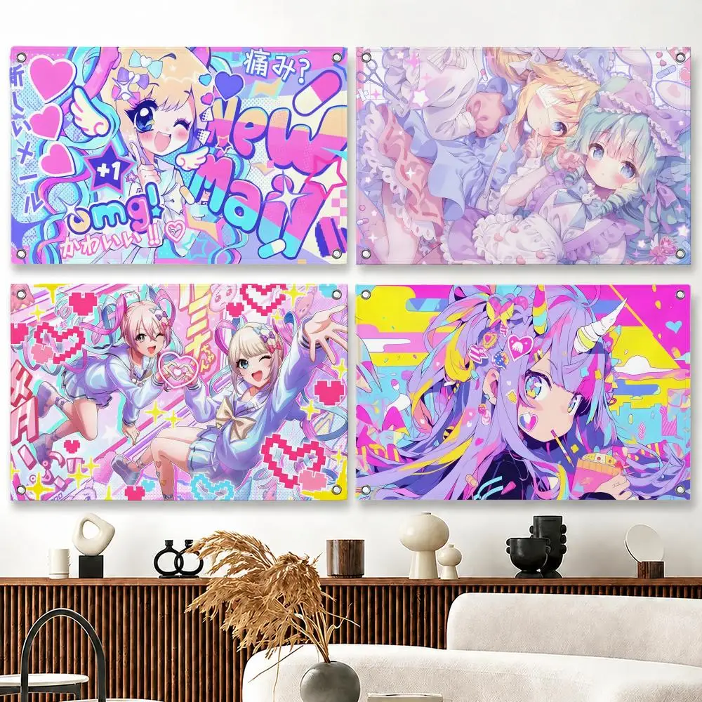 Pattern Sweet Kawaii Candy Girls Flags flag Suitable For Party Club Outdoor Interior Wall Decoration Banner Fans Gift