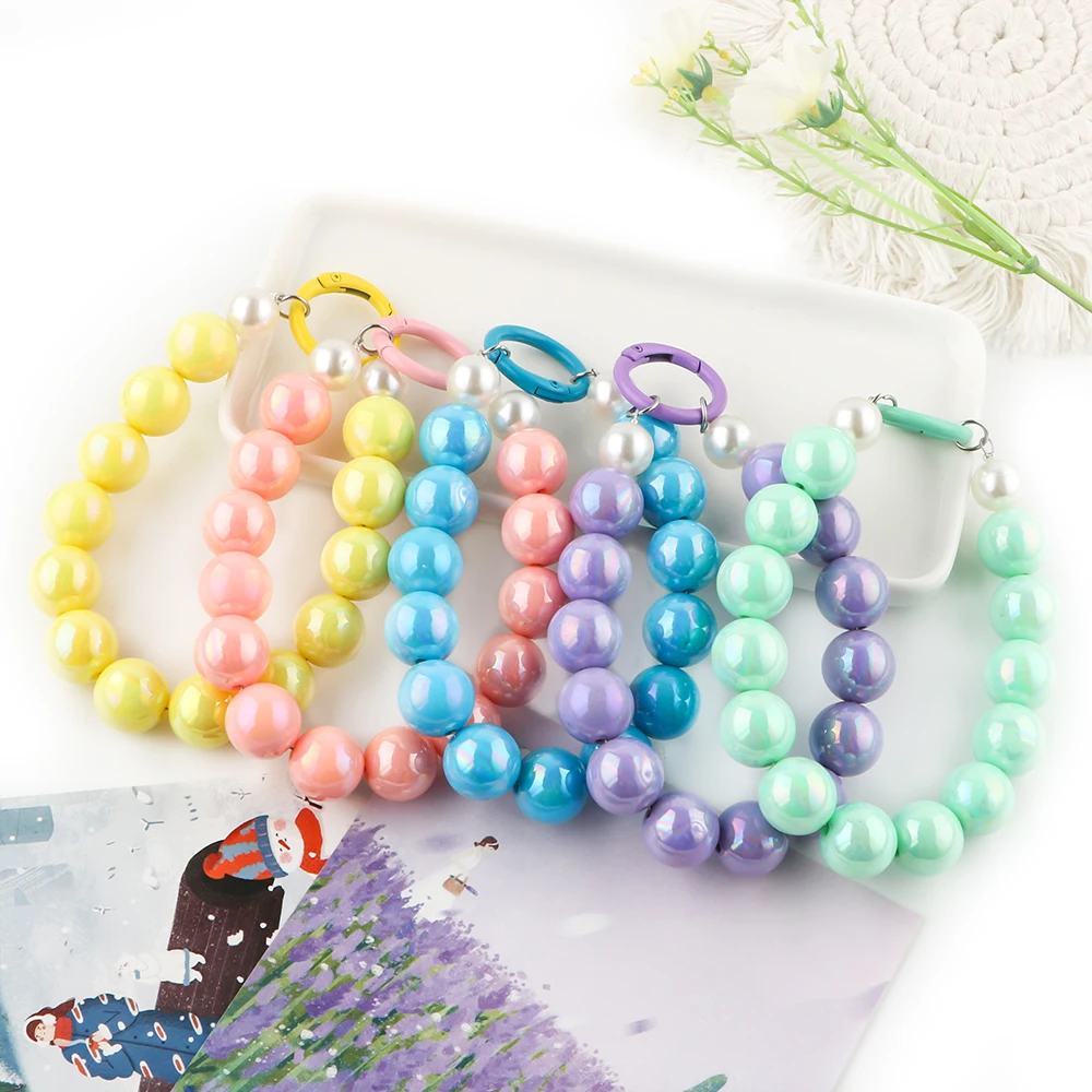 5Styles Acrylic Finished Product Color Multi Functional Beads Chain Applicable To Making Backpack Pendant Keychain Phone Chain