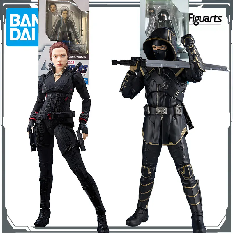 

BANDAI Original S.H.Figuarts Black Widow&Ronin Anime Action Figures Toys for Boys Christmas Gift Collectible Model Ornaments