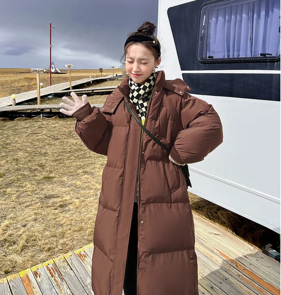 2025 New Winter and Autumn Women White Down Hoodies Puffer Jackets Coats Warm Windproof Black White Coats