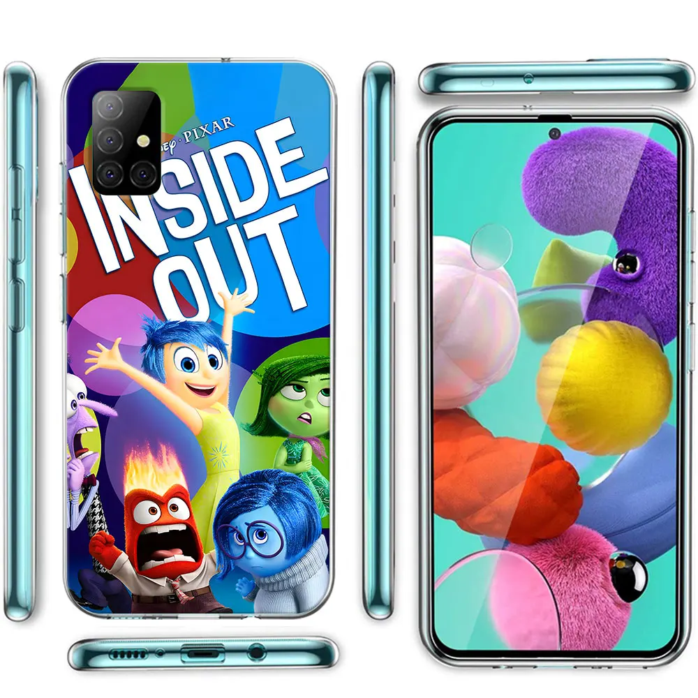 Inside Out 2 custodia per telefono Anime per Samsung Galaxy A71 A15 A24 A54 A55 A33 A35 A12 A13 A14 A22 A25 A31 A52 Cover in TPU trasparente