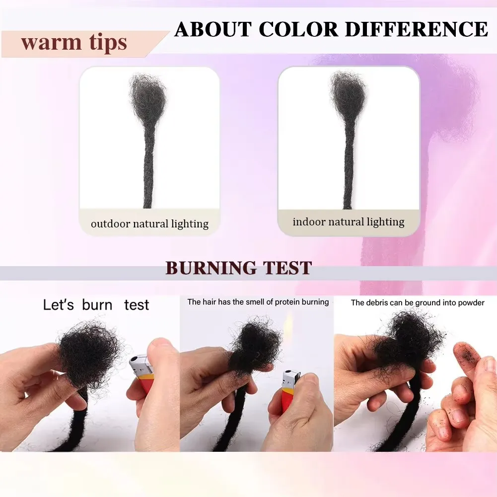 Наращивание человеческих волос шириной 0,4 см, 10 прядей, 100% человеческие волосы, наращивание дредов для мужчин и женщин