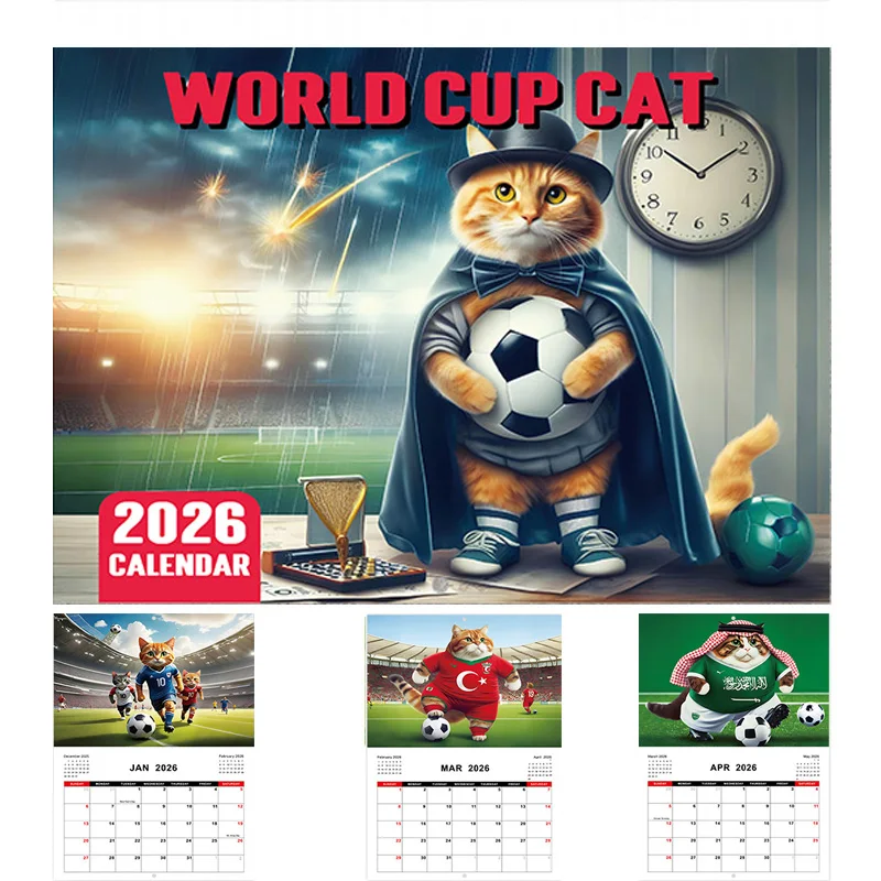 

2026 Football Cat Themed Wall Calendar 2026 Calendar 12 Months Monthly Planner Great Gift Idea For Home Office Decora
