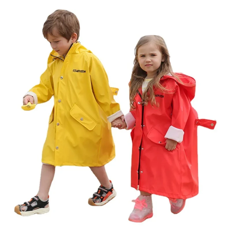 Children\'s Raincoat Backpack Bit Rain Cover Waterproof Impermeable Rain Coat with Hooded Hiking Cycling Kids Rain Poncho Gear