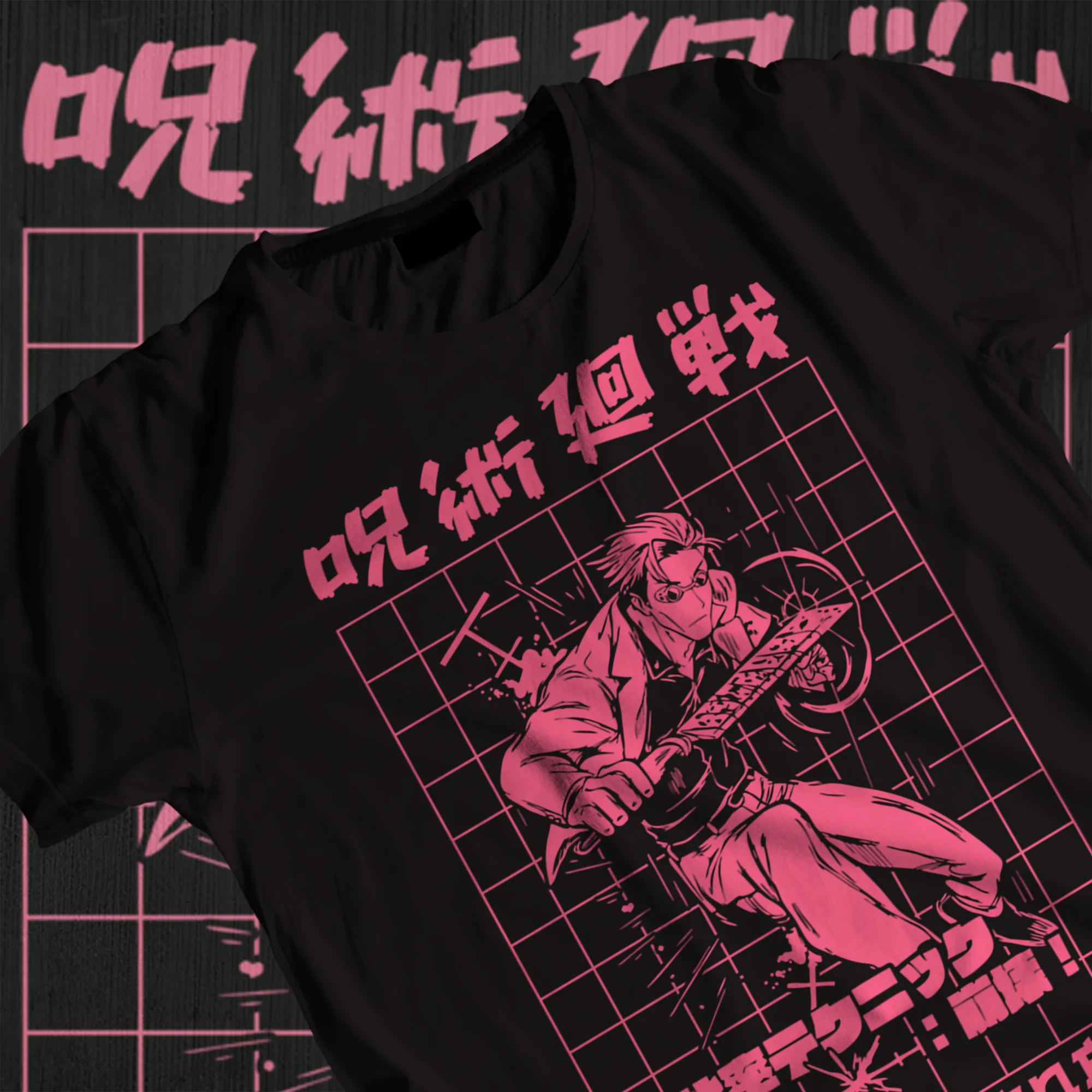 

High-Quality Cotton Anime T-Shirt Featuring Iconic Characters and Vivid Color Palette