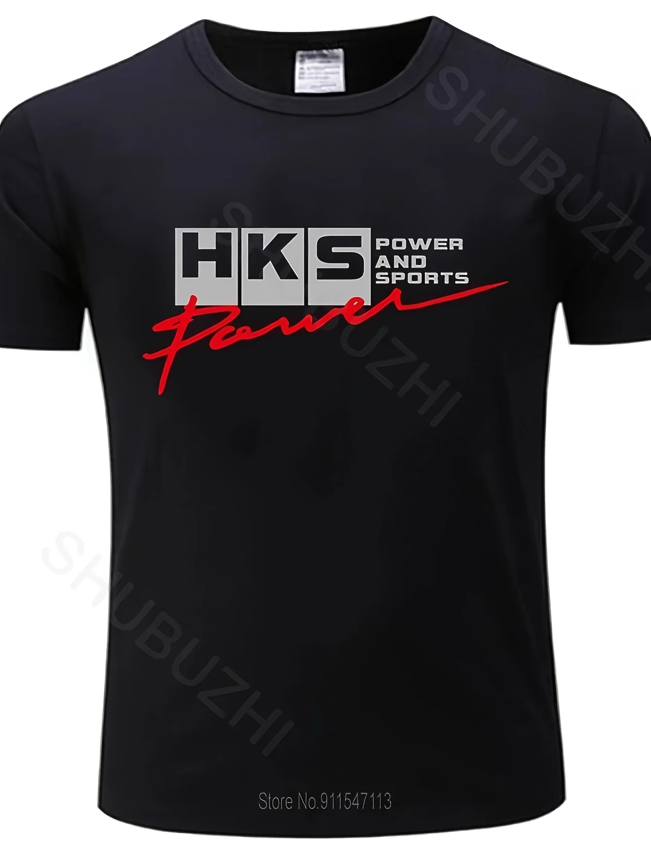 

men black tshirt male HKS Power and Sportser Performance Turbo Logo Black T-Shirt Summer brand t shirt drop shipping