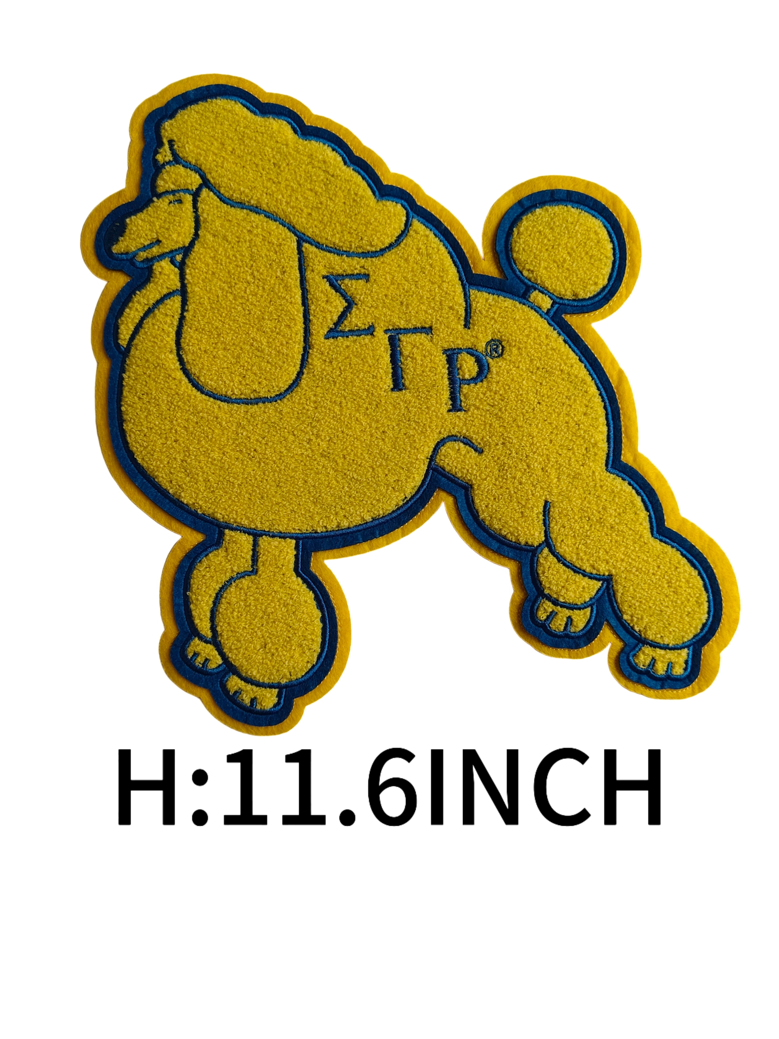  Iron-on  Poodle Chenille Patch 10.5 Inch Washable Durable Embroidered Applique For Bags Hoodies Washable Durable Stylish