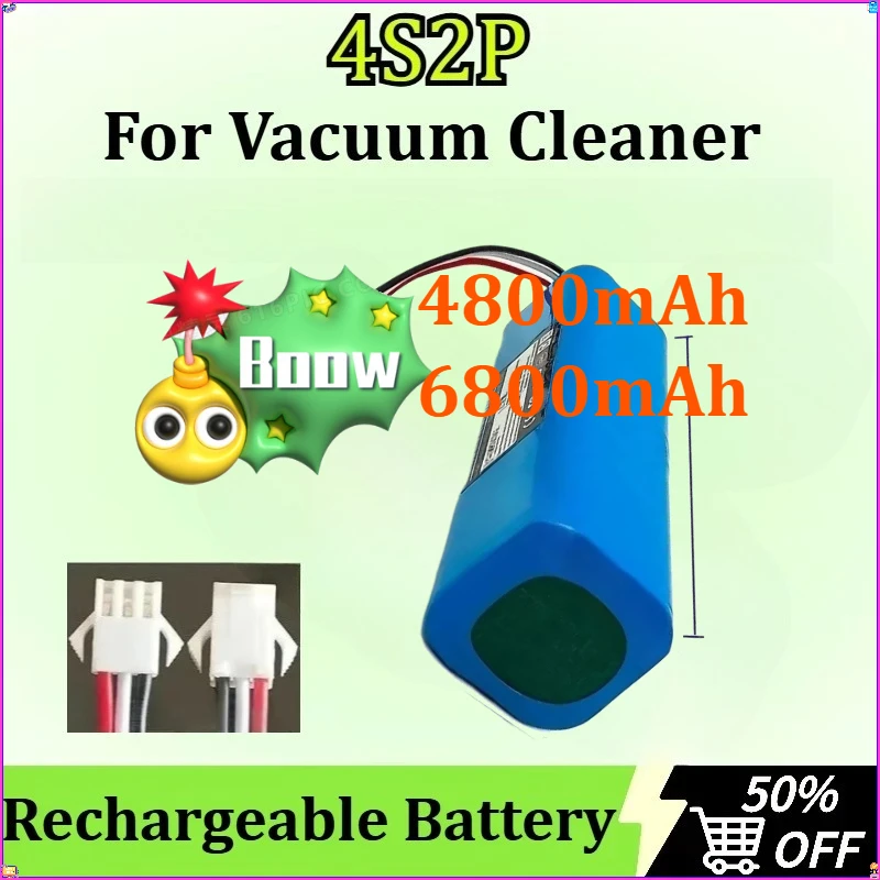 

4S2P Replacement for Vacuum Cleaner Lithium Battery Rechargeable Battery Pack Replacement Parts Baterias 14.4V 4800mAh/6800mAh