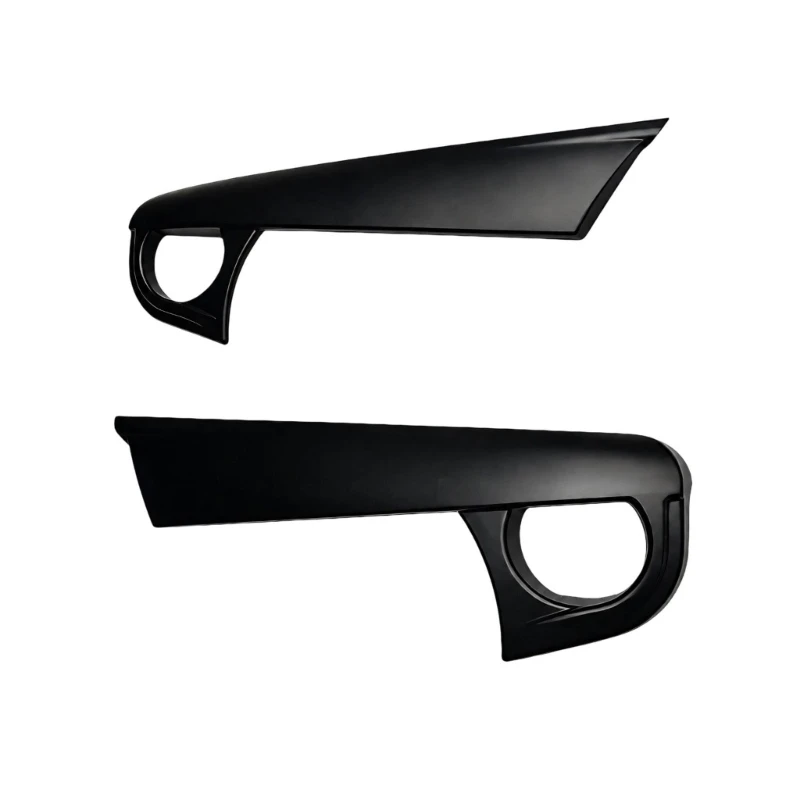 Fahrzeuggrill-Akzentabdeckungssatz, zwei schwarze ABS-Formteile mit glatten Flächen und kreisförmigen Endöffnungen für die – Detail 3