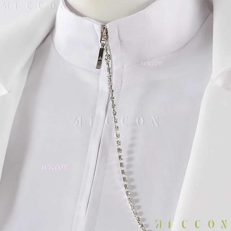 Halloween Costumes Anime Alien Stage R6 Ivan Cosplay Wig White Suit Coat Pants Halloween Party iDOL Singing Uniforms Men Women S