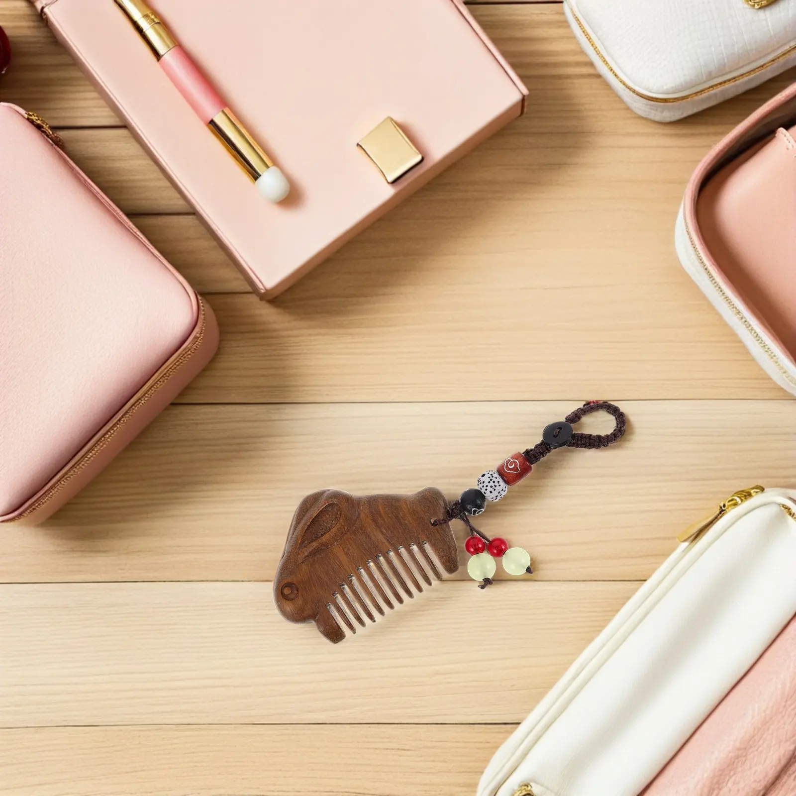 2Pcs Vintage Sandalwood Pocket Hair Comb Portable Mini Travel Size Wide Tooth Wood Detangling Hand Carved Scalp Massage Comb