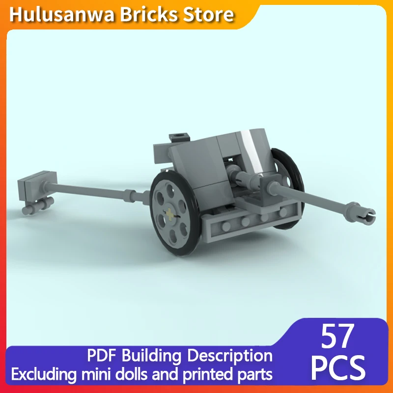 

Pak 38 50mm German Anti-Tank Gun Model MOC Building Bricks War Equipment Modular Technology Gifts Holiday Assemble Children Toys