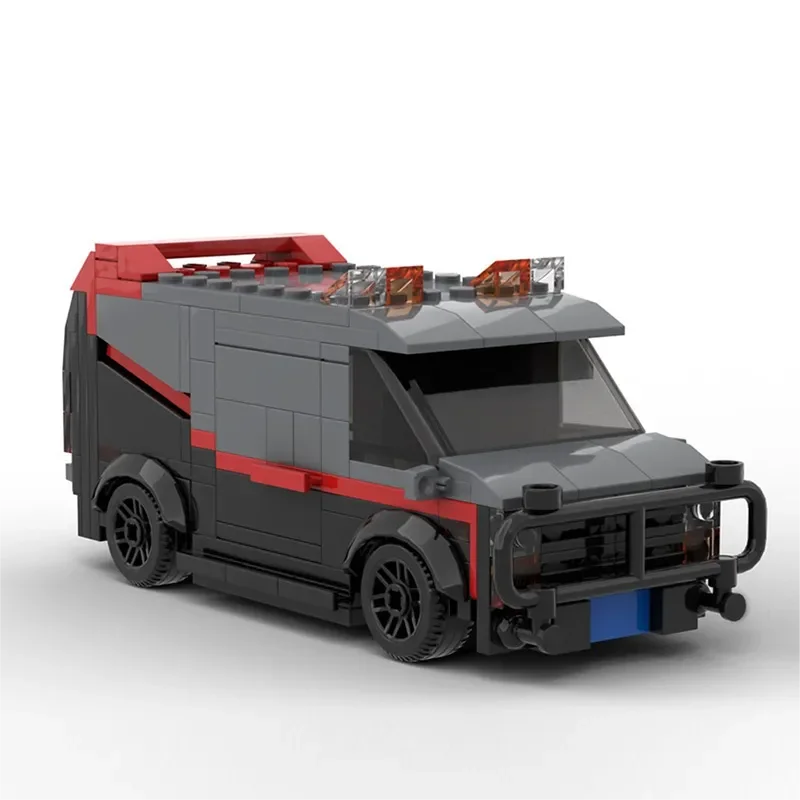 

242PCS Technical Car A-Team Van SWAT Team Truck High-Tech Building Blocks MOC City Police Station Car Brick Toy For Children