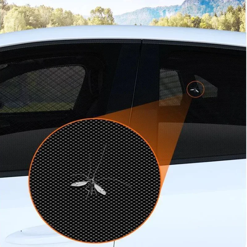 Universal Black Car Sunshade UV Protection Anti Mosquito Mesh Net Window Screen Blackout Side Curtain for SUV Sedan Van Truck