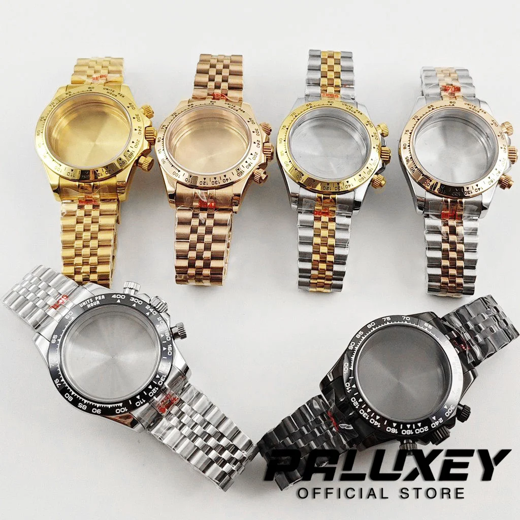 

Daytona 40mm VK63 Jubilee bracelet Sapphire Glass Watch Case Men's Watch Accessories Suitable for VK63 VK64 Quartz Movement