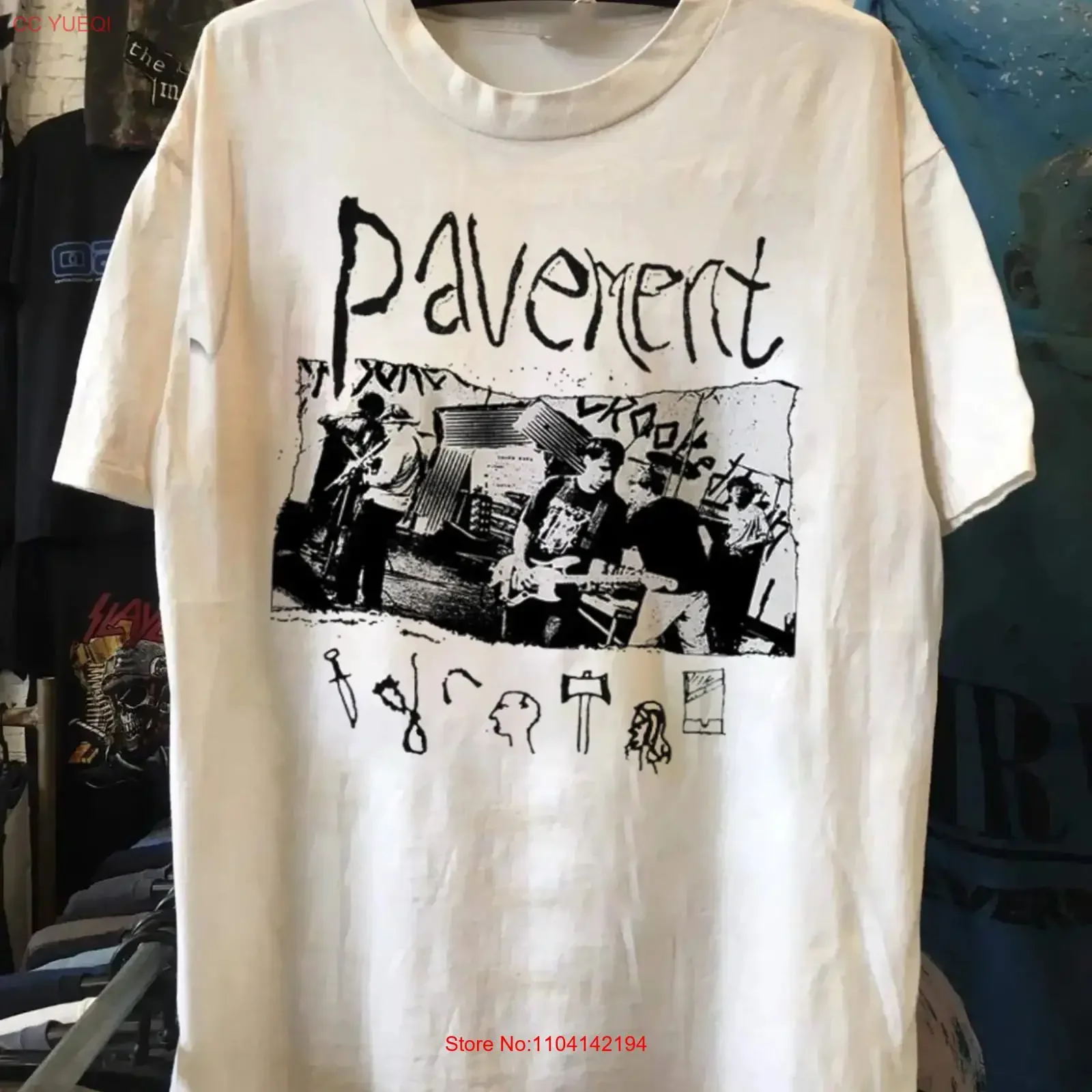 Vintage Pavement Cotton White T Shirt Concert S to 5XL vintage Washed Comfortable streetwear Stretched Top For Everyday Wear