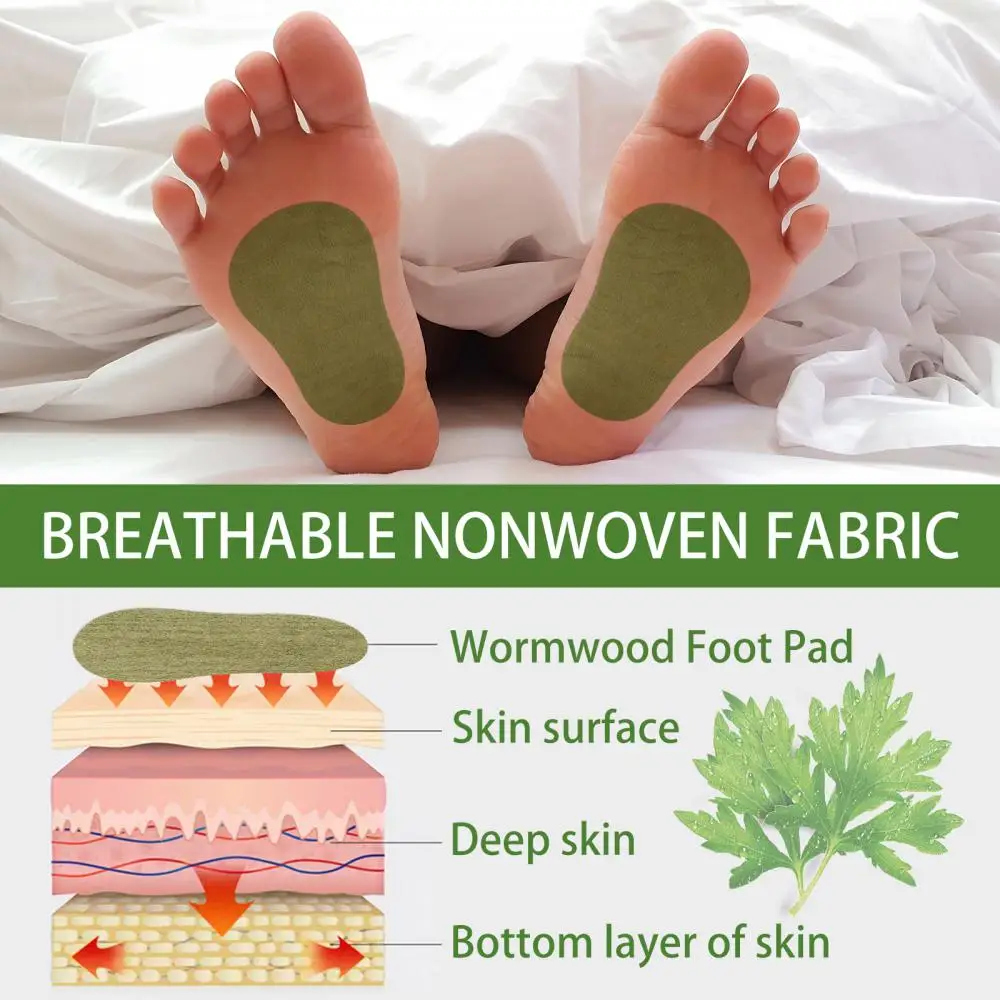 Foot Detox Patches Relieve Stress Help Sleeping Body Toxins Cleansing Weight Loss Foot Care Wormwood Ginger Detox Pad