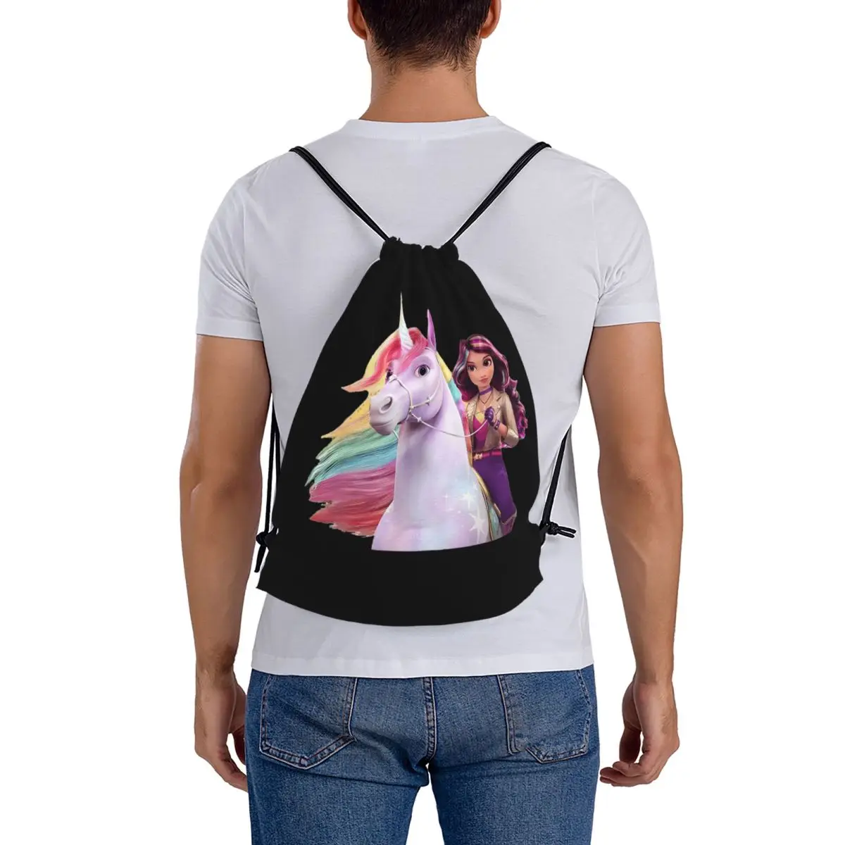 Unicorn Academy Sophia Wildstar Backpacks Multi-function Drawstring Bags Shoes Bag Book Bags for Man Woman Students