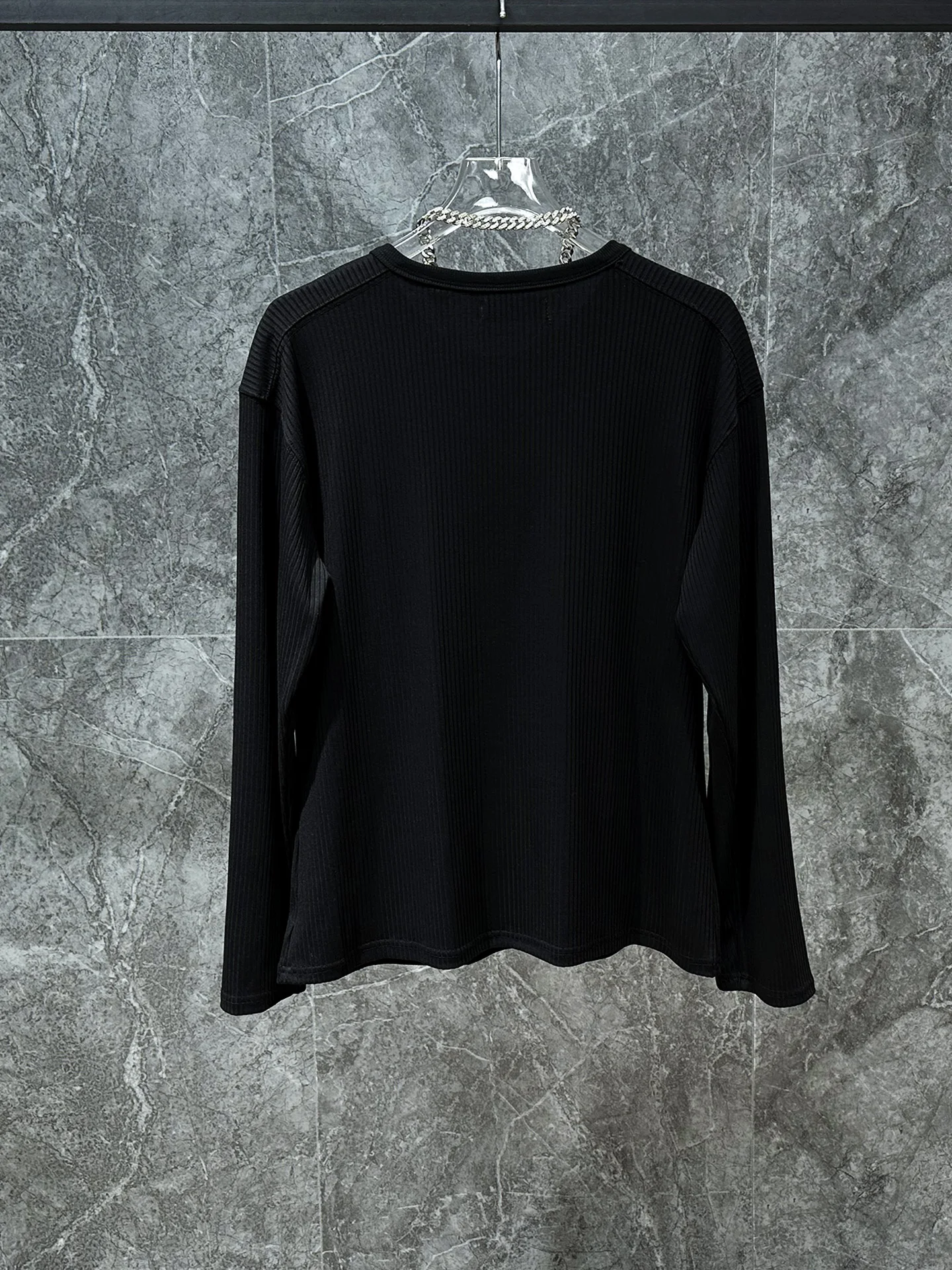 Men's 2025 Autumn New Long Sleeve Solid Color T-Shirts Fashion Sequin Striped Comfort Loose Tees Trend Versatile Breathable Tops