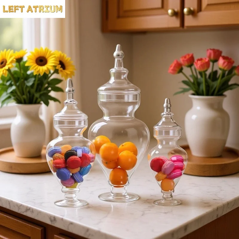 Transparent Glass Jar Candy Jars Storage Jar Decorative Jars Storage Bottle Storages Box Wedding Decoration Ornaments Organizer