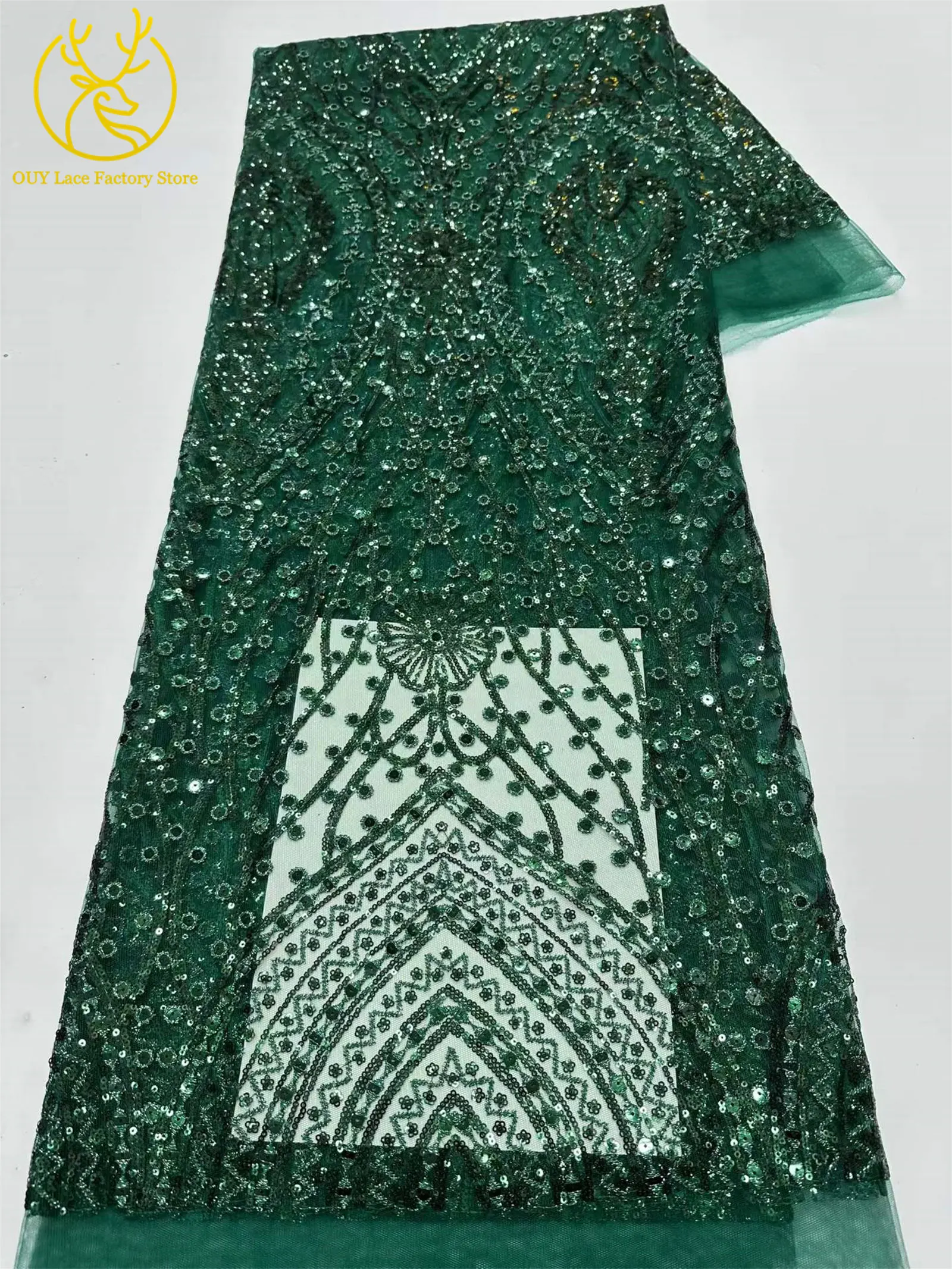 5 Yards Brauner Afrikanischer Spitzenstoff 2026 Nigerianische Pailletten Perlen Hochzeitsdekoration Tüll-Spitzenstoff Braut Partykleid Nähen – Detail 26