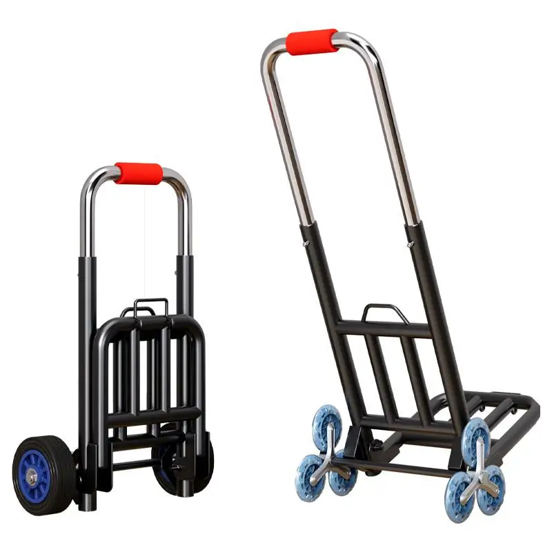 portable-shopping-cart-hand-pulled-cargo-trailer-foldable-stainless-steel-body-lightweight-grocery-buying-small-pull-car