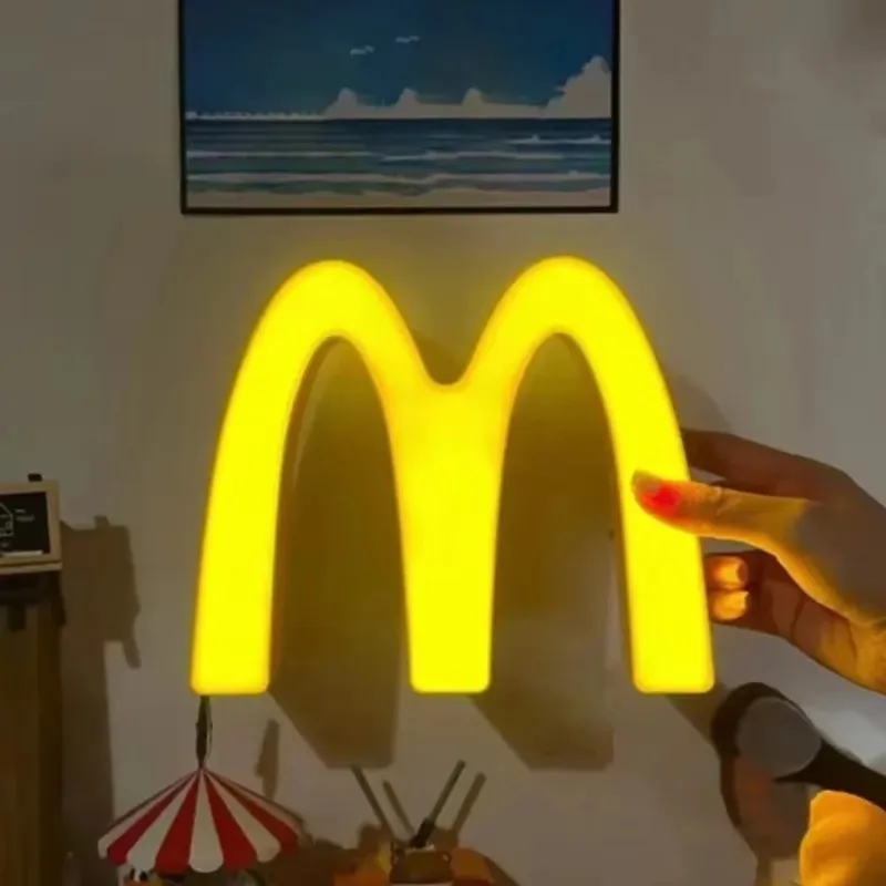 Cartoon Night Light Creative M/W Hamburger French Fries  Office Table Lamp Kid Bedroom Bedside Lamp Rechargeable Home Decoration