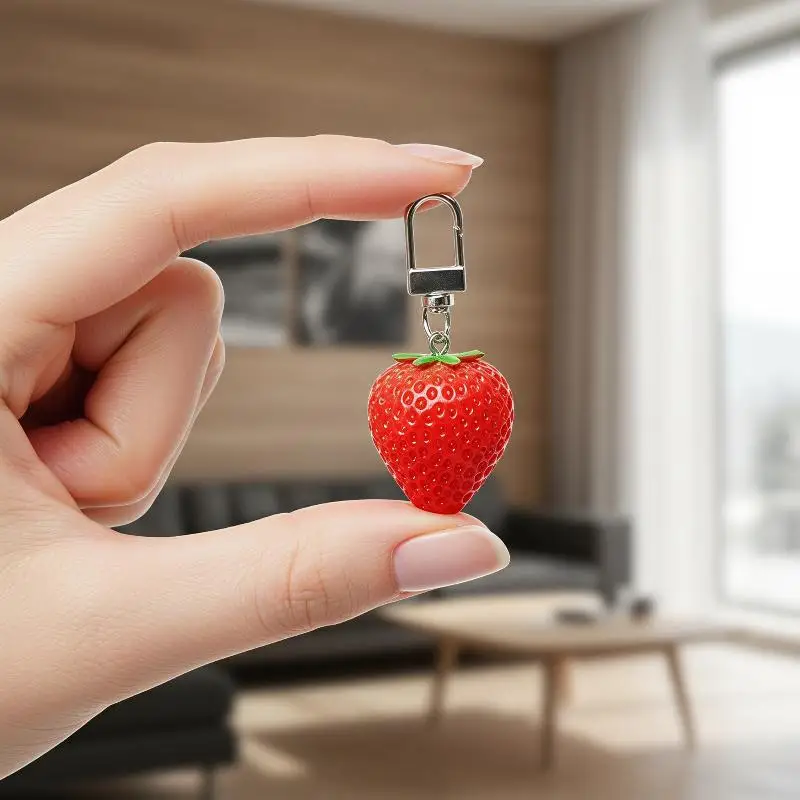 Niedlicher Frucht-Taschenanhänger, süßer Schlüsselanhänger, realistischer Frucht-Schlüsselanhänger, süßer halbgeschnittener Frucht-Schlüsselanhänger für Gepäck, Geschenk für Teenager – Detail 2