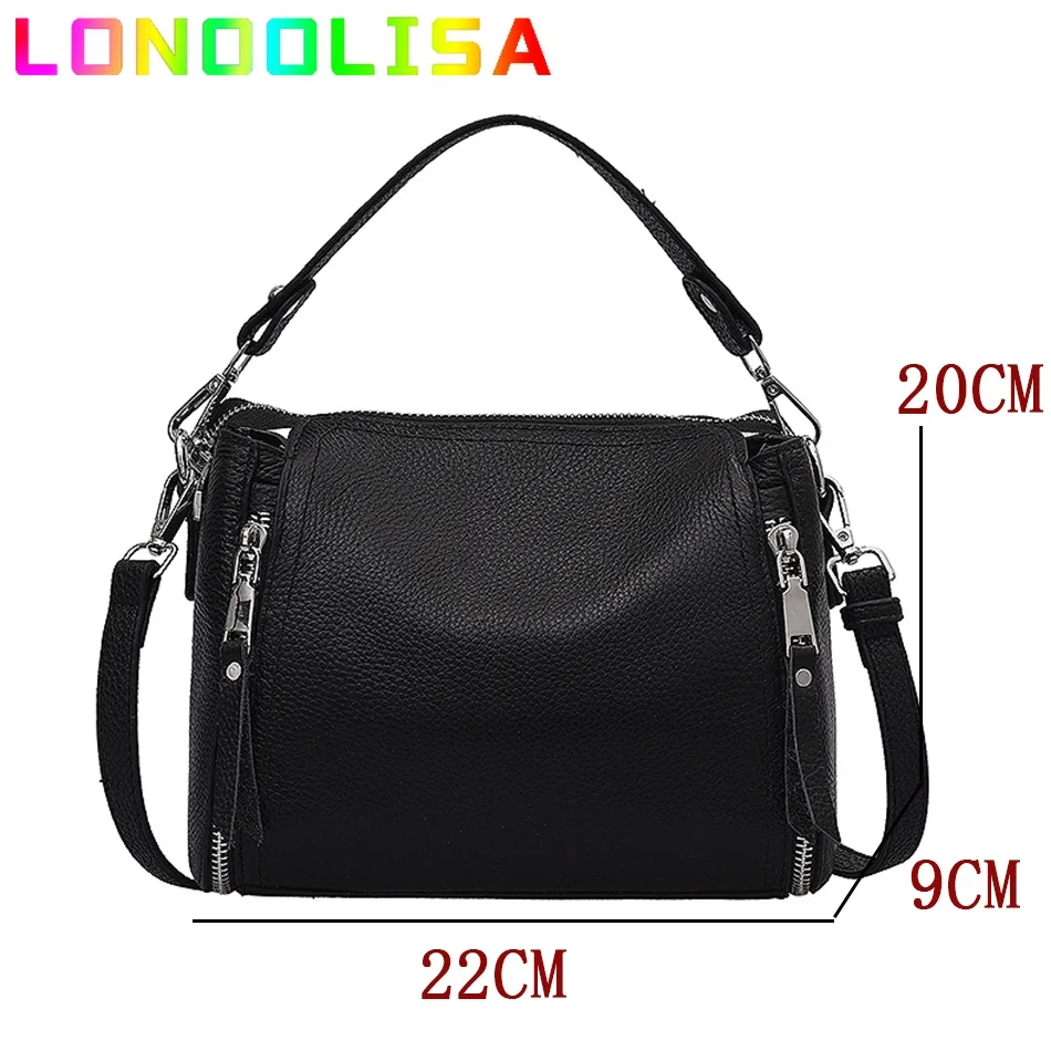 New Genuine Leather Handbag 2024 Designers Women Messenger Bags Females Bucket Bag Leather Crossbody Shoulder Bag Handbag Bolsa