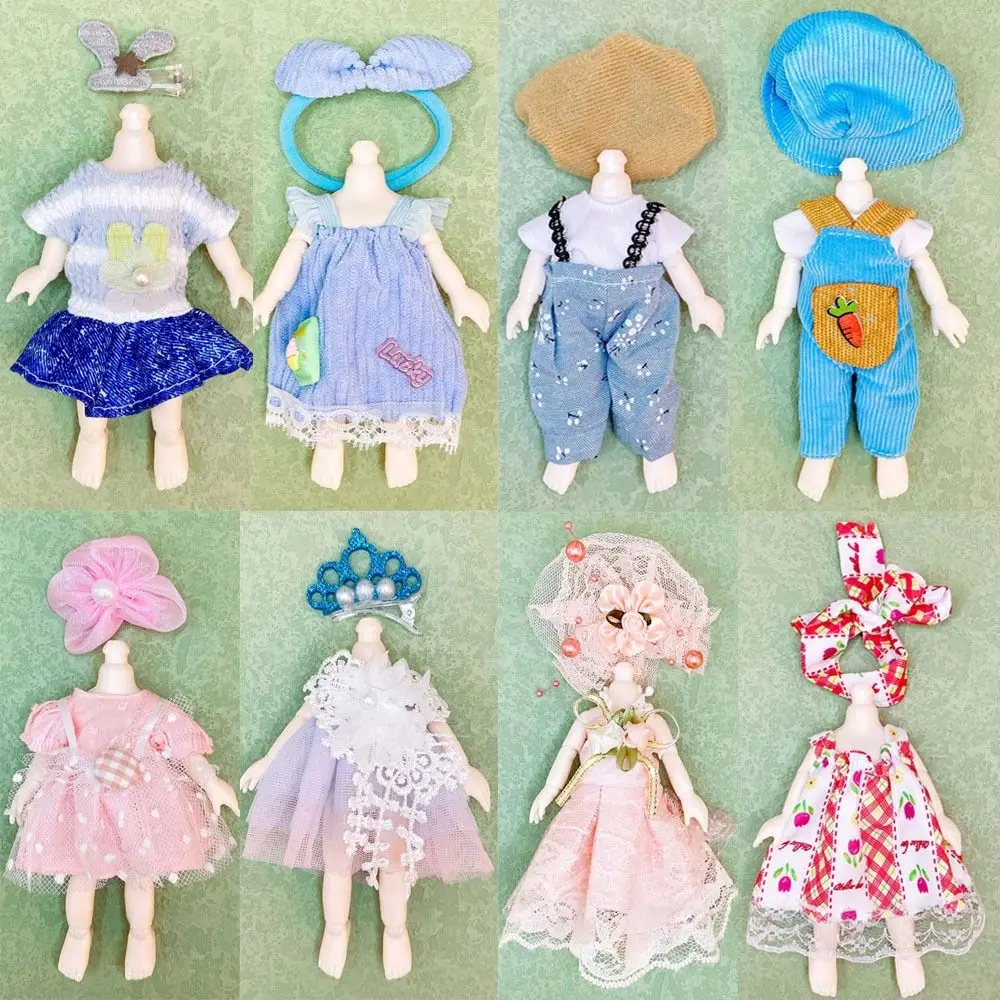

High Quality Fashion Doll Clothes 18 Styles Children DIY Girls Can Dress Up Jumpsuit Skirt 16~17cm Doll/1/8 BJD Doll