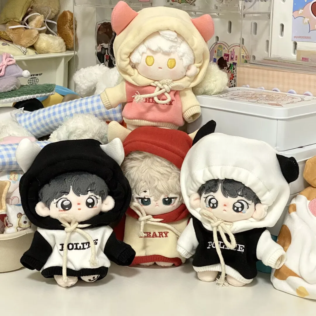 10cm 20cm Dolls Accessories Bull Horn Hoodie in 4 Colors Super Cheap Exquisite Cotton Doll Clothes Brithday Gift for Best Friend