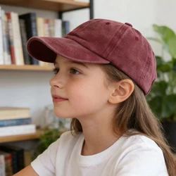 Parents-child Summer Washed Denim Baseball Cap kids Boys Girls Baby Vintage Soild Color Sun Hat Outdoor Snapback Caps