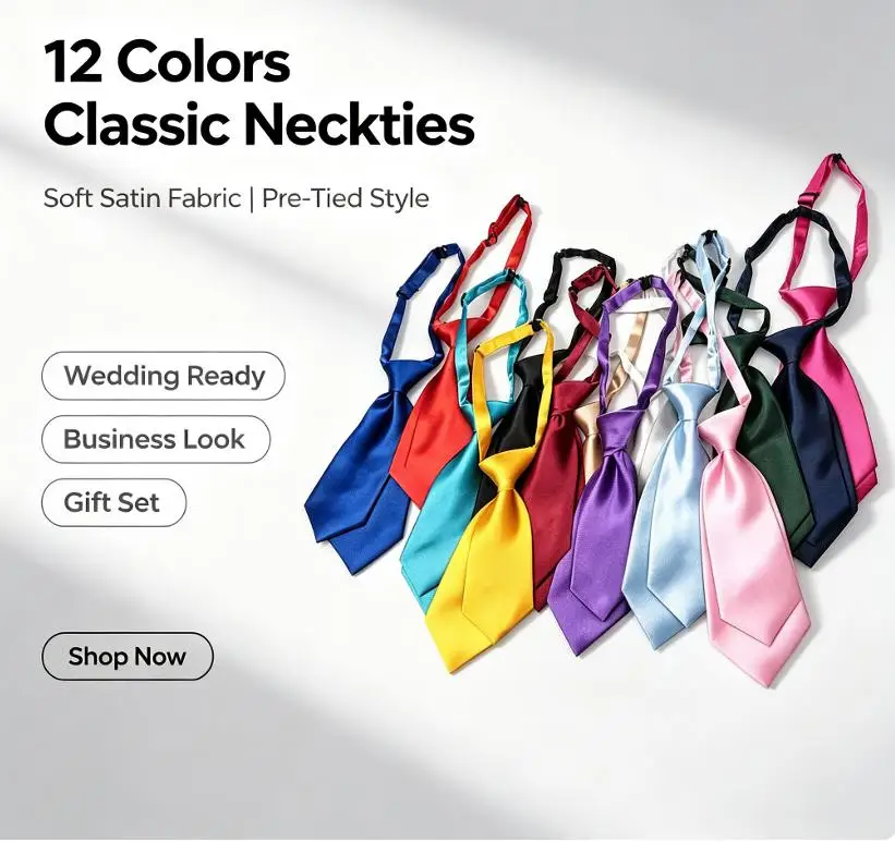 Fashion 20CM Women Necktie British Double Layer Cravat: Adjustable Novelty Children Neck Wear
