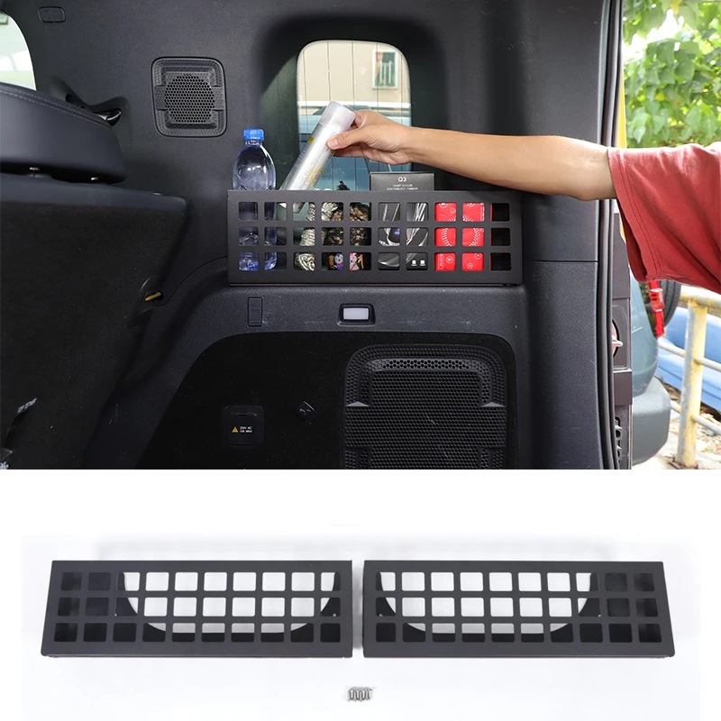 

For Equation Leopard 5 2023+ model storage baskets on both sides of the trunk Car trunk storage box Carbon steel Black 2pcs