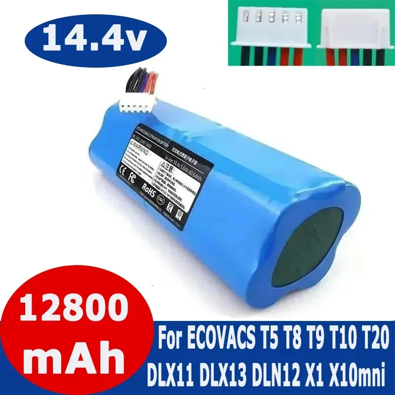 

New 14.8V 12800mAh S10-LI-144-520Robot Battery For ECOVACS Deebot T8 Power T9 DX65 T5 Hero DX96 DX93 T8+ Vacuum Cleaner