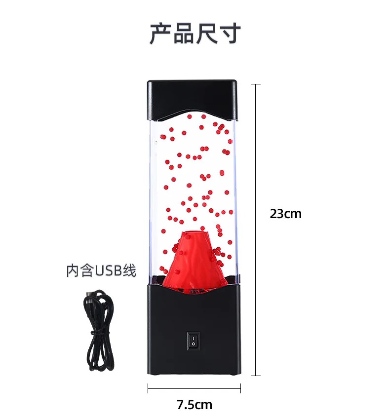 Novelties Red Lava Lamp Led Lights Night Lights Volcano Lamp Atmosphere Table Pendant Bedside Lamps for Children\'s Room Gifts