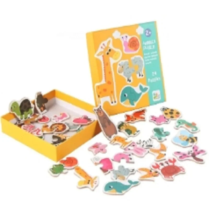 어린이 매칭 퍼즐 동물 운송 과일 야채 어린이를위한 조기 학습 장난감 어린이 교육 장난감 선물