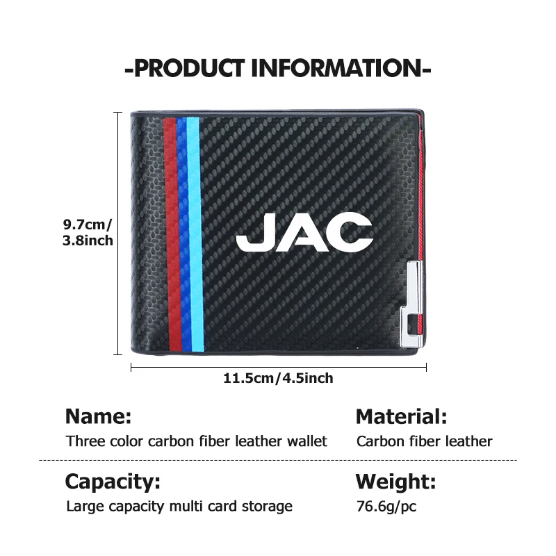 Slim Carbon Wallet Compact Card Holder Change Pouch Organizer For JAC Refine J3 J2 S5 A5 J5 J6 J4 T8 Vapour S2 Vapour - view 6