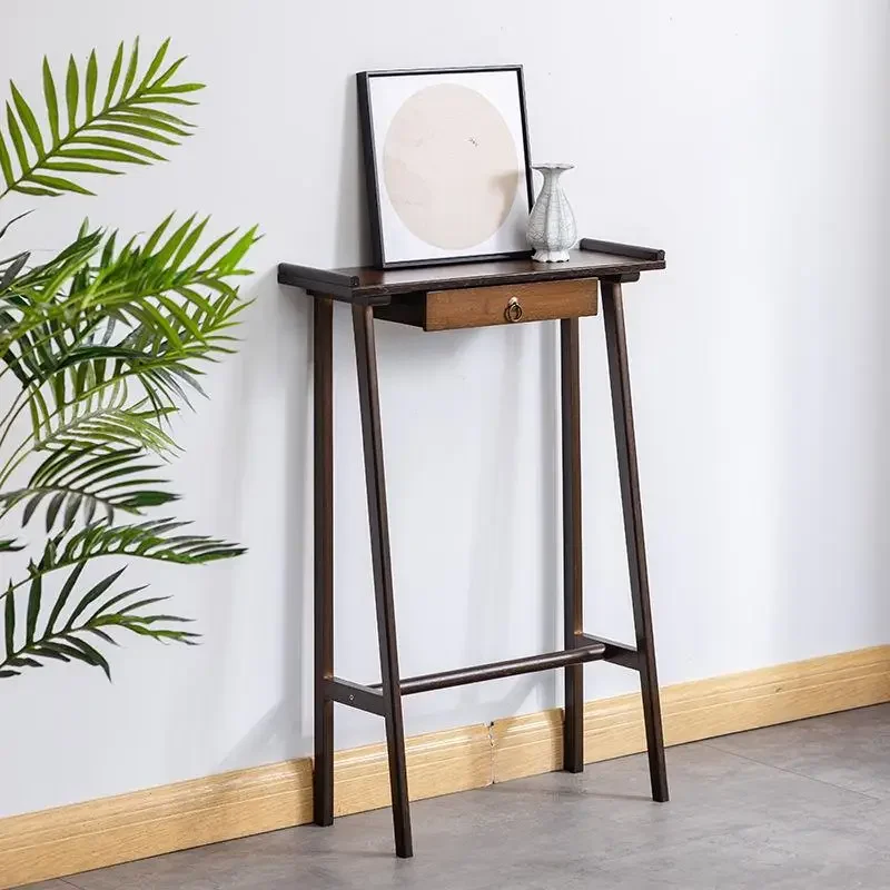 

New Chinese Style Hallway Exquisite Small Table Against The Wall Bamboo Simplicity Modern Narrow Decorative Storage Cabinet