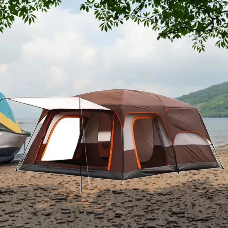 2026  Portable Two-Room Oxford Family Tent Waterproof And Rainproof For Multi-Person Outdoor Camping