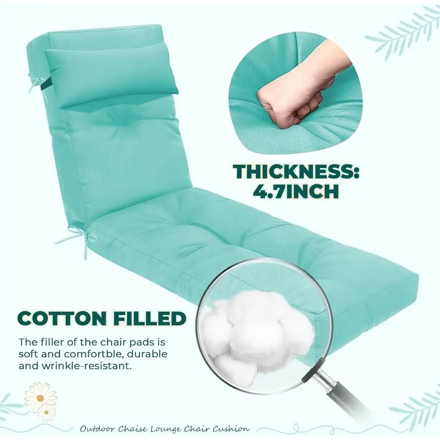 وسادة كرسي الصالة في الهواء الطلق للكراسي، وسائد بديلة مقاومة للبهتان مع 6 أربطة، رغوة الذاكرة السميكة P