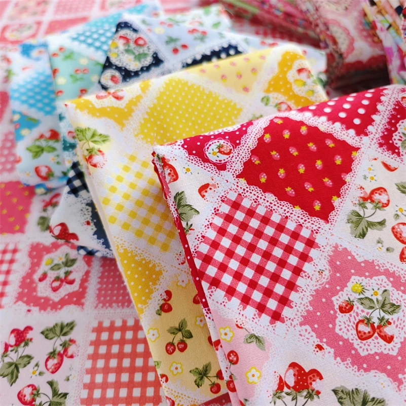 Patchwork Fabric Pure Cotton Floral Quilt Stitching Pattern for Sewing Clothes Dresses by Half Meter