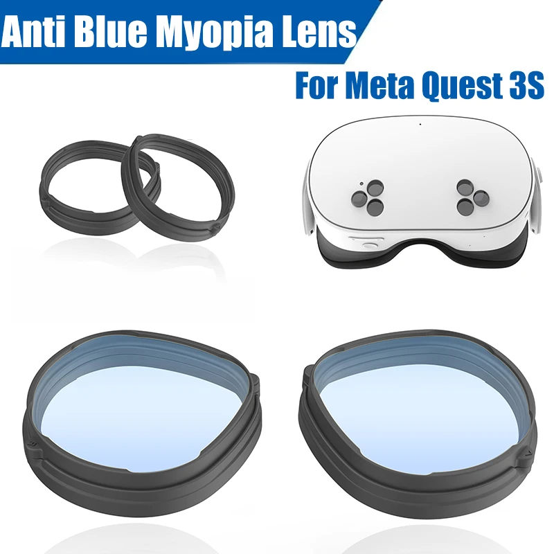 For Quest 3S Lenses Myopia Anti Blue High-Definition Glasses Magnetic Glasses Frame VR Prescription Lenses Meta Quest 3S Accesso