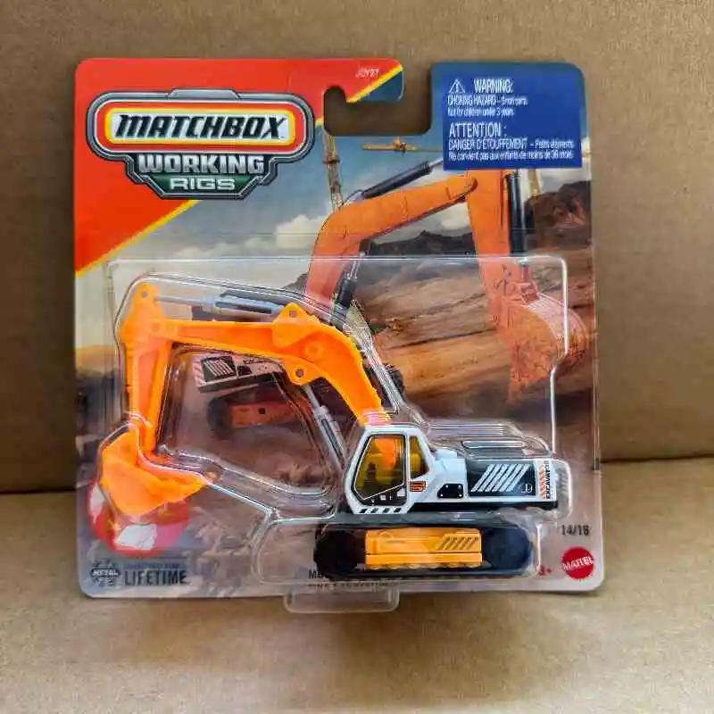 Mattel matchbox jcy27 veículo de engenharia série 1/64 motor de bombeiros carro escavadeira misturador caminhão carro colecionável brinquedo veículo fundido