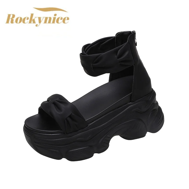 

Summer Sandals 7CM Wedge Heels Sneakers New 2022 Women Beach Flip Flops High Platform Casual Sandals Breathable Walking Slippers