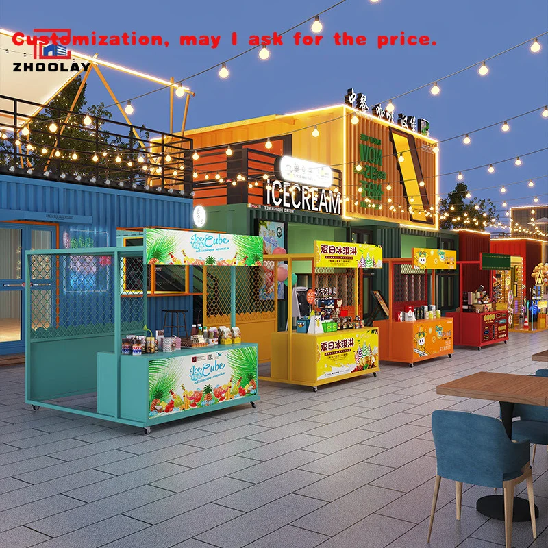 custom.Outdoor Iron Art Night Square Display Rack Commercial Food Street Snack Stall Market Scenic Area Stand