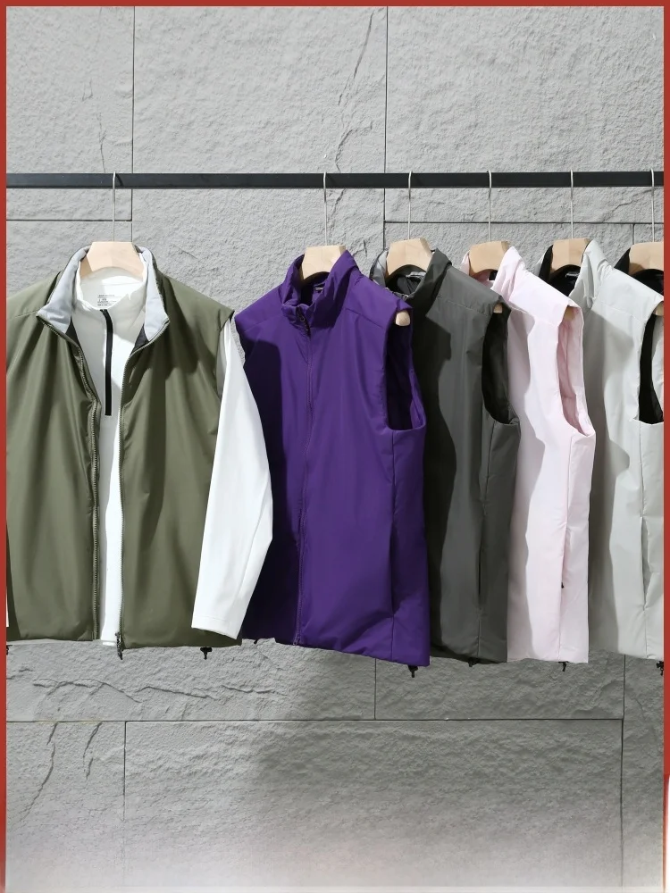 

Tee Proof Tech Cotton Windproof Warm Versatile Vest Autumn Winter High End Couple Matchings Breathable Polyester Filled Jaet